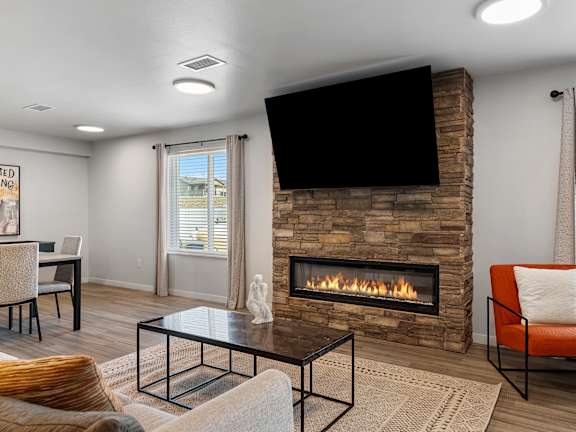Fireplace Living Area at Red Rock Apartments, Rapid City, South Dakota