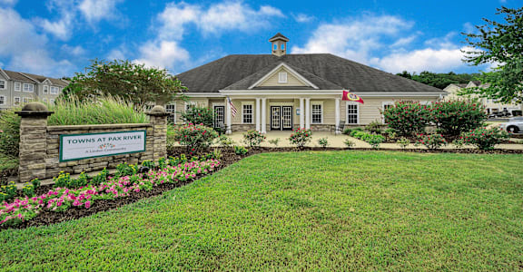 a large lawn in front of a building
