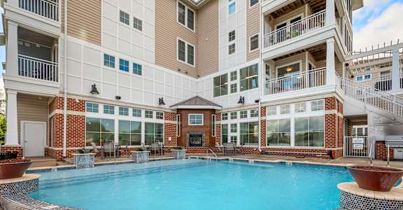 A large outdoor pool at River House Apartments, Norfolk, Virginia