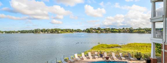 Pool View Alongside Lake at River House Apartments, Norfolk, Virginia