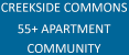 a blue background with the words creekside communities 55th percentile community text
