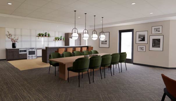 Cardinal Point Apartments conference room rendering - Grand Forks, ND