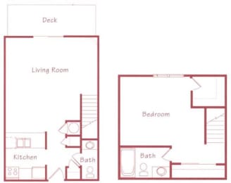 Floor Plan  Cedar one bedroom one bathroom Floorplan at Northridge Heights Apartments