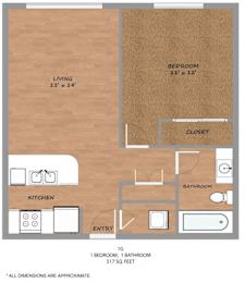 1 bed 1 bath G at Hickory Street Lofts Apartments, Denton, TX