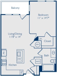 one bedroom apartments with balcony in del ray alexandria
