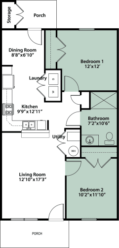 Floor Plan  Cottage 2 Bedroom