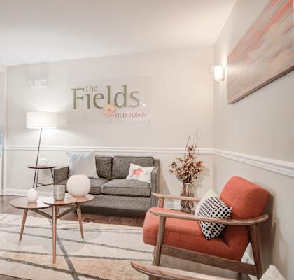 Living Room With Dining Area at The Fields of Old Town, Alexandria, VA, 22302