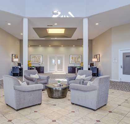 the lobby at the bradley braddock road station apartments