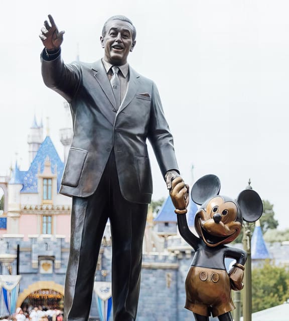 Walt Disney and Mickey Mouse Statue at Disneyland at Amerige Pointe, California, 92833