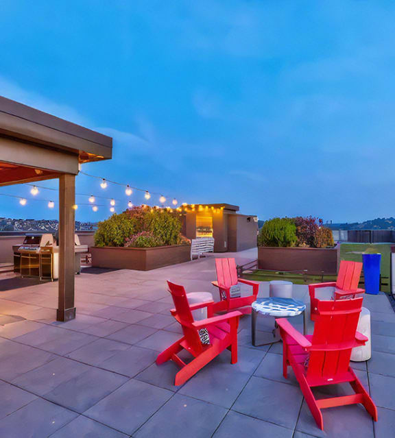Ballard Lofts Outdoors Open Air Party Patio with Fire Pits and Seating Areas 2