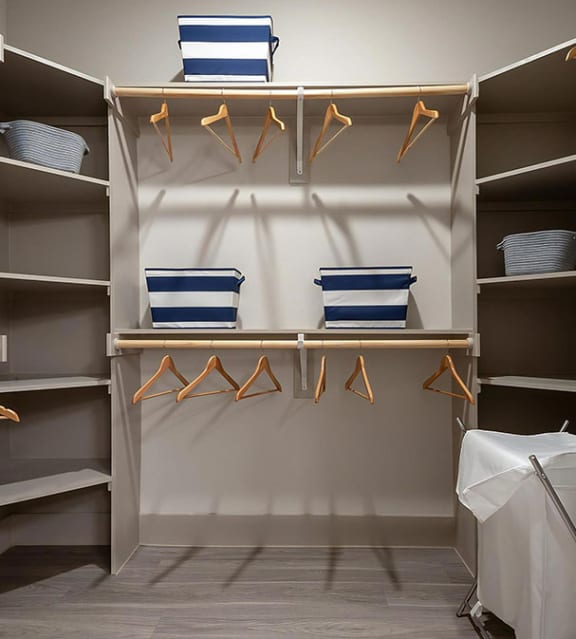 Oversized Walk In Closet with Built In Storage