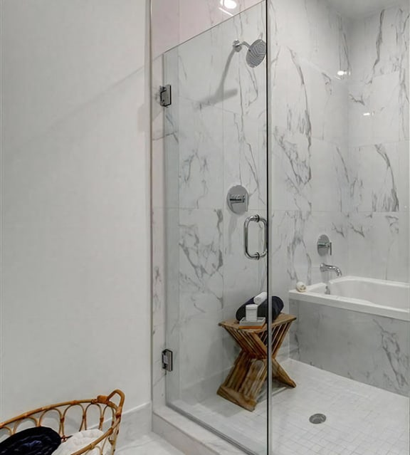 Walk In Glass Shower and Tub