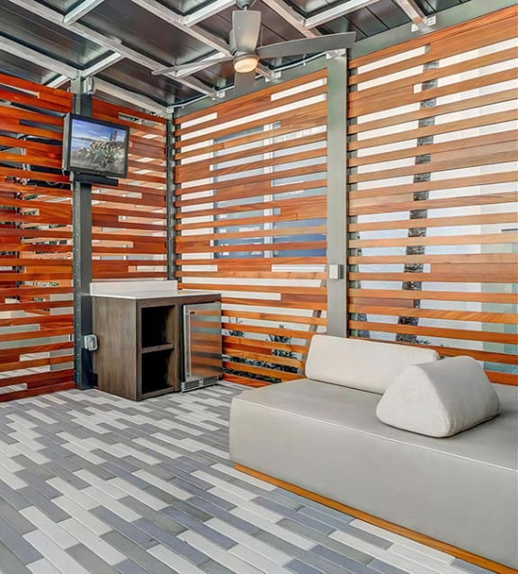 Cabanas with TV and Overhead Fans