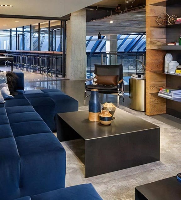 Lounge with Couch and Bar Seating