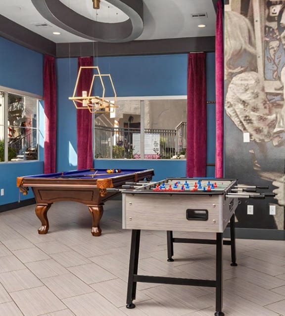 Modern Clubroom with Pool Table and Games