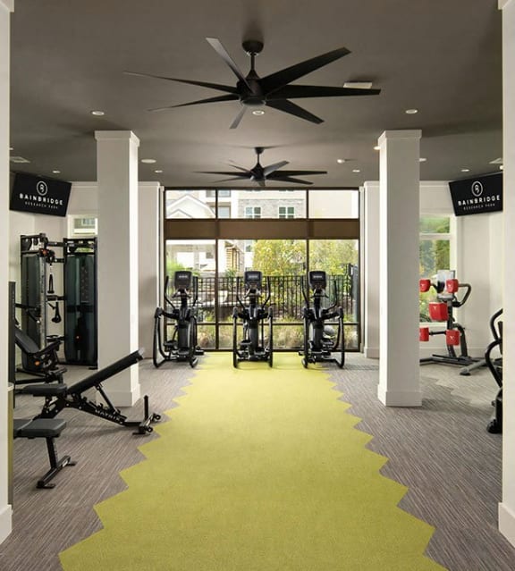 Fitness Studio with Cardio Equipment and Free Weights