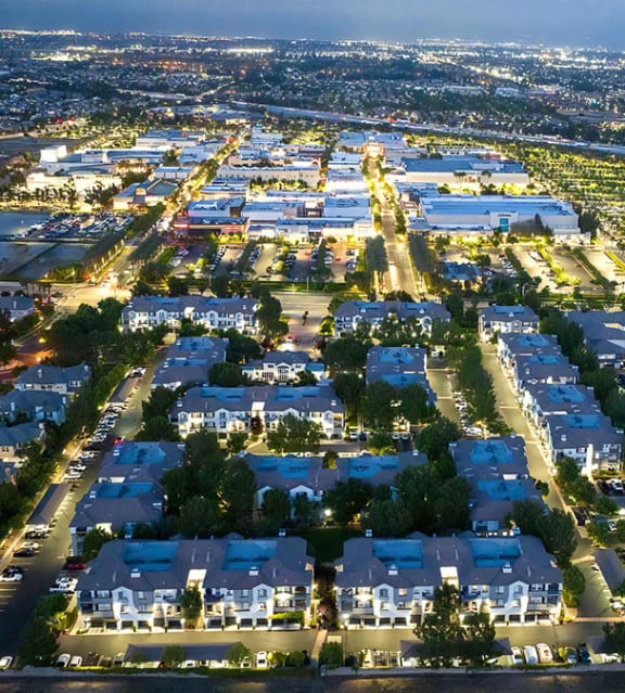 Evening View of Apartment Complex