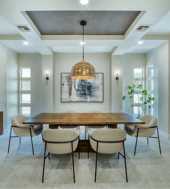 Mountainside Business Community Workspace with Large Collaborative Tables