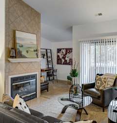 living room and dining area