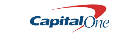 the capitol one logo on a black background
