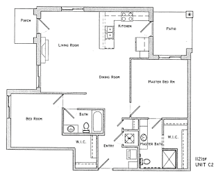 Turner two bedroom two bathroom floor plan at Villas of Omaha at Butler Ridge