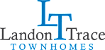 The image is a logo for Landon Trace Townhomes.