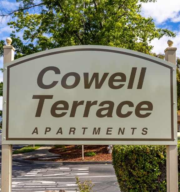 entrance sign at Cowell Terrace Apartments California, St Matthew Place, 94518, Concord