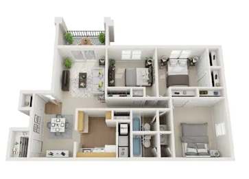 C1 Floor Plan at Mountain Place Apartments, Stone Mountain, 30083