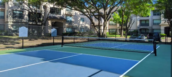 Gated apartment community near the energy corridor with pickleball court.