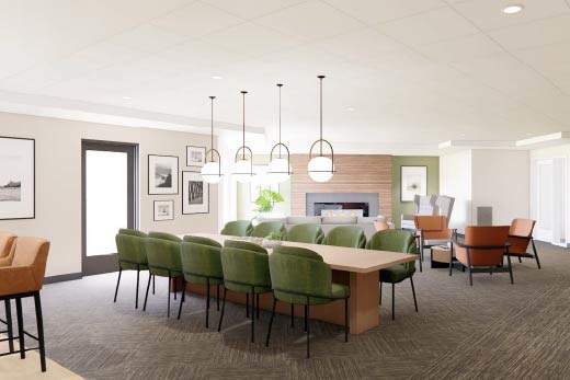 Community room at Cardinal Point Apartments