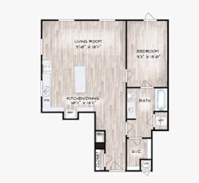  Floor Plan 1 Bed E