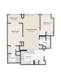 Two Bedroom Two Bath Sunroom apartment located in West End