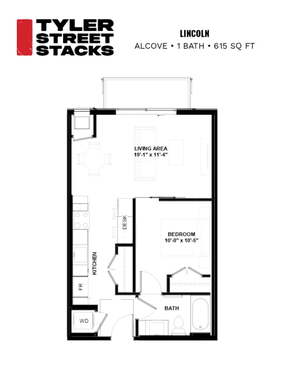 Lincoln Floor Plan at Tyler Street Stacks, Minneapolis