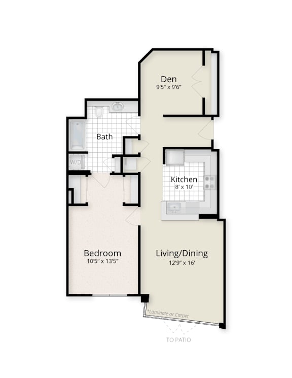 One Bedroom Den apartment located in West End
