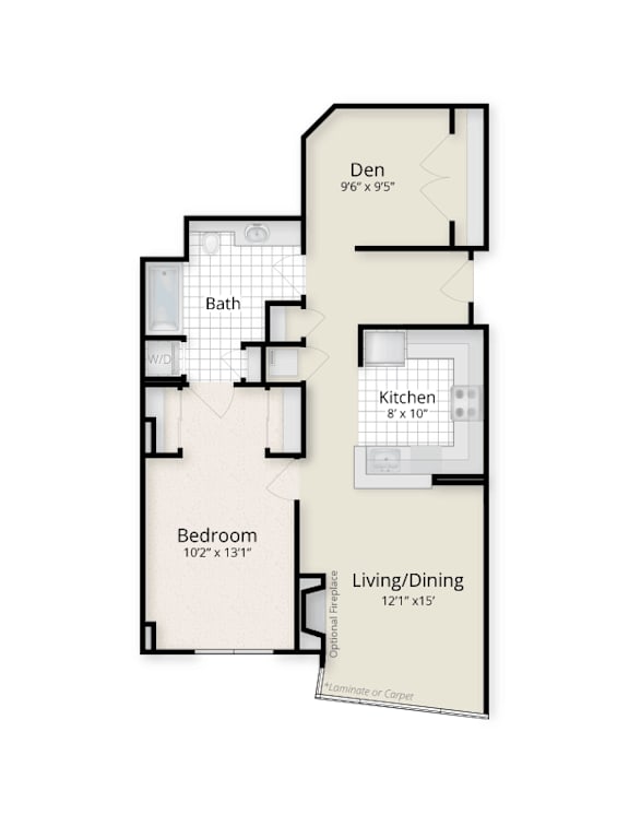 One Bedroom Den apartment located in West End