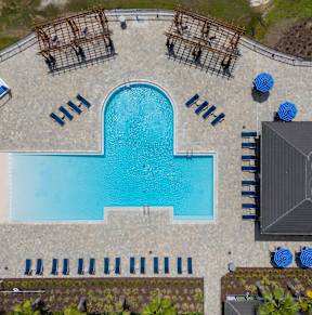 Aerial View of a Pool at The Oasis at Town Center Apartments, Jacksonville, 32246