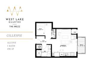 Gillespie Floor Plan at The Mezz at West Lake Quarter, Minneapolis Minnesota