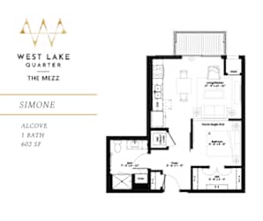 Simone Floor Plan at The Mezz at West Lake Quarter, Minnesota, 55416