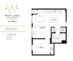 Hawkins Floor Plan at The Mezz at West Lake Quarter, Minneapolis, 55416