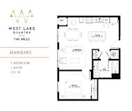 Hawkins Floor Plan at The Mezz at West Lake Quarter, Minneapolis, 55416