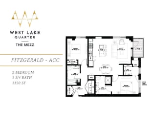 Fitzgerald ACC Floor Plan at The Mezz at West Lake Quarter, Minneapolis, MN