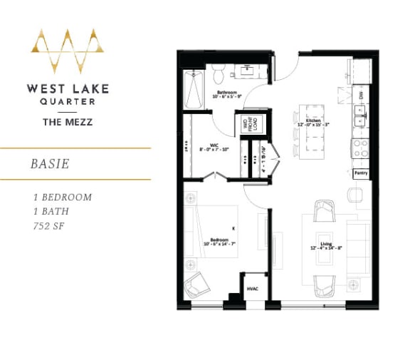 Basie Floor Plan at The Mezz at West Lake Quarter, Minnesota