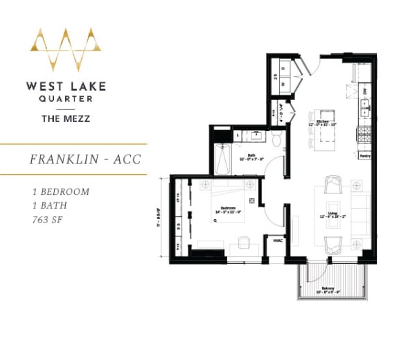 Franklin ACC Floor Plan at The Mezz at West Lake Quarter, Minnesota, 55416