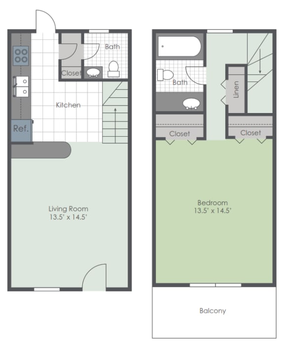 Floor Plan  One bedroom townhome