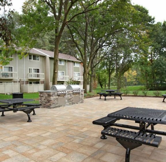 Outdoor BBQ Area at The Brook at Colombia Apartments in Columbia, MD