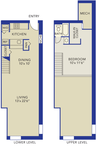 Floor Plan  1 bedroom 1 bath – Loft