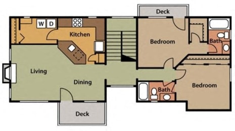  Floor Plan 2x2 Townhome
