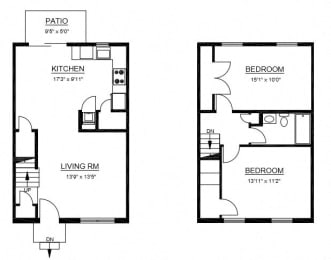  Floor Plan B1 - 2 Bed 1 Bath