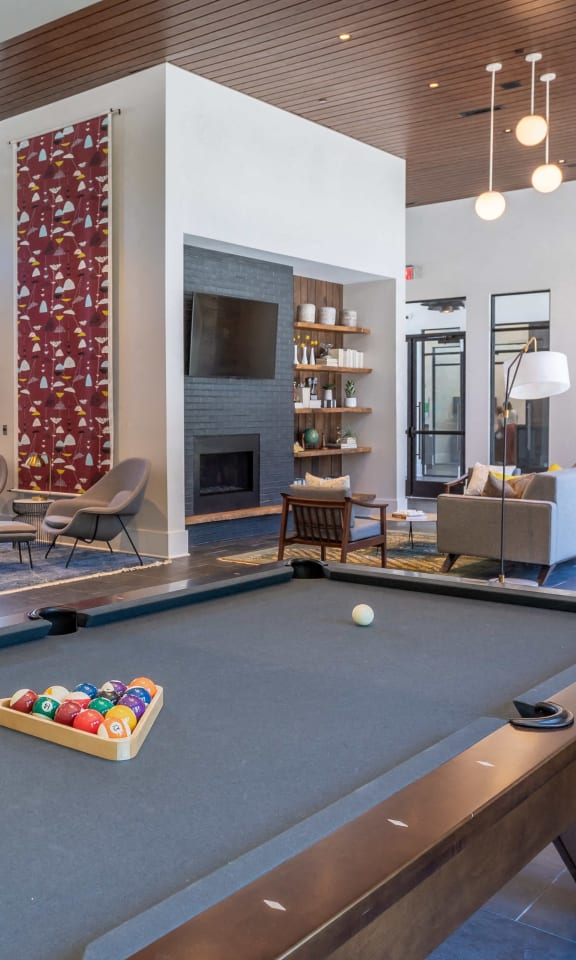 the preserve at ballantyne commons pool table in the resident clubhouse
