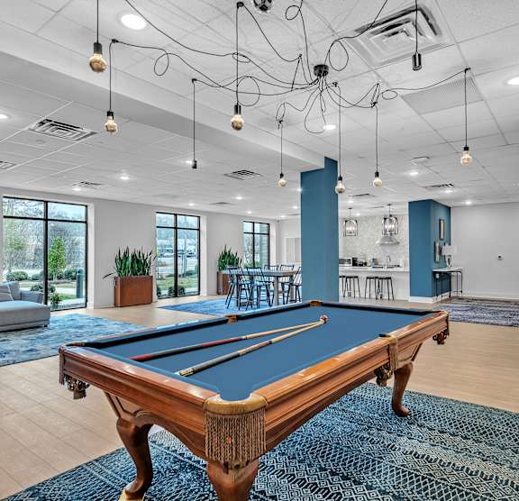 Pool Table at The James On Merrimac Apartments, Williamsburg, VA, 23185